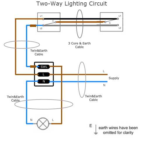 two way lighting circuit diagram uk