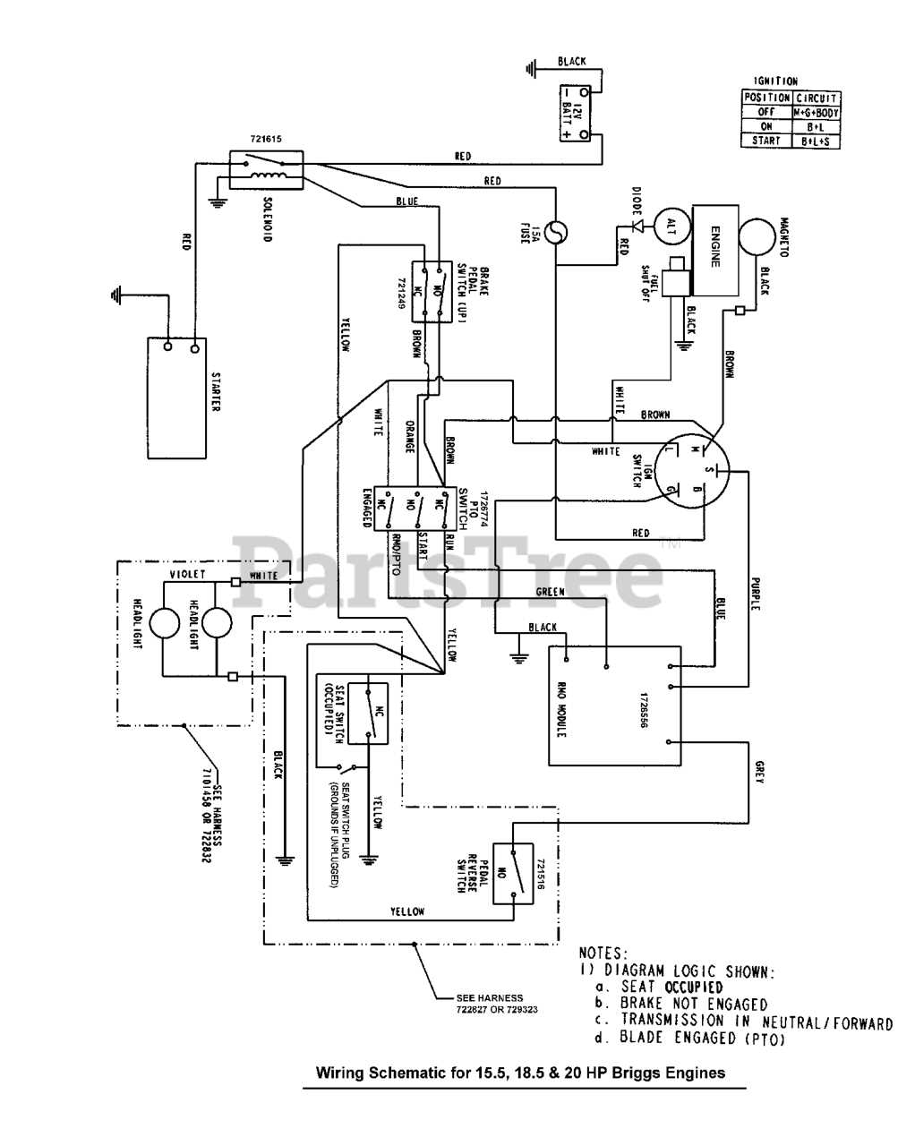 murray riding mower wiring diagram