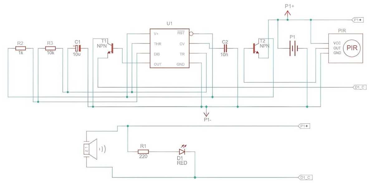 motion sensor alarm circuit diagram