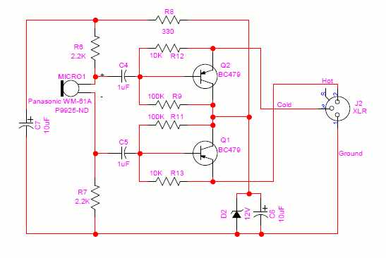 48v phantom power supply circuit diagram