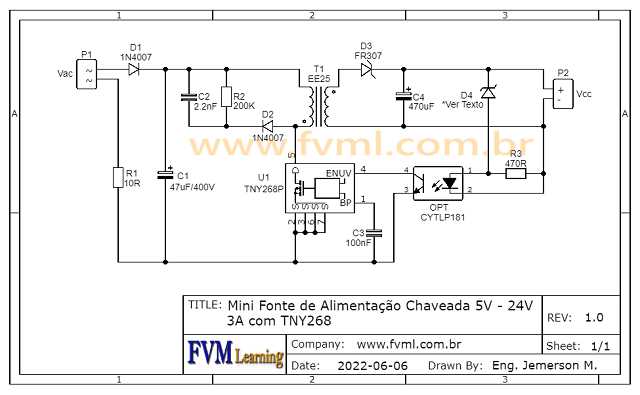 24v smps circuit diagram