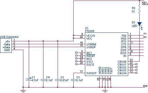usb to serial converter circuit diagram
