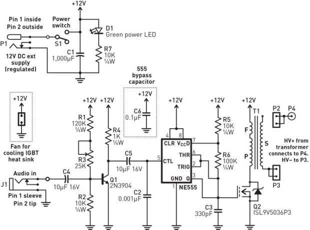 plasma ball circuit diagram