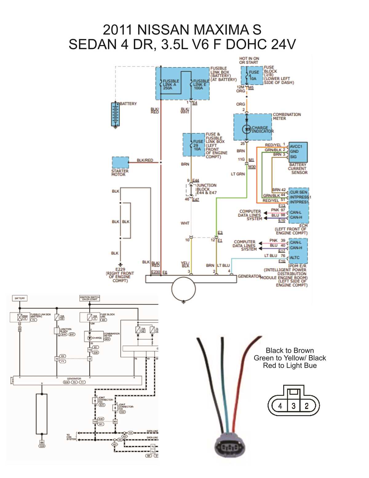 2009 nissan maxima alternator wiring diagram