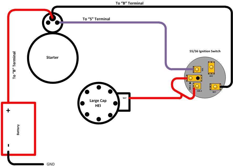 simple chevy 350 starter wiring diagram