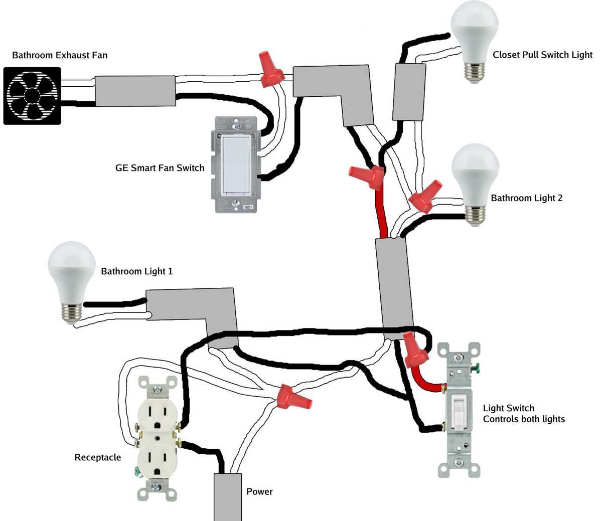 bathroom lighting circuit diagram