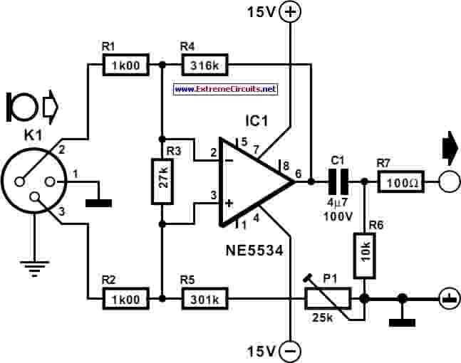 dynamic microphone circuit diagram