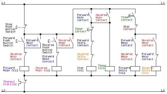 schematic diagram of wye delta connection