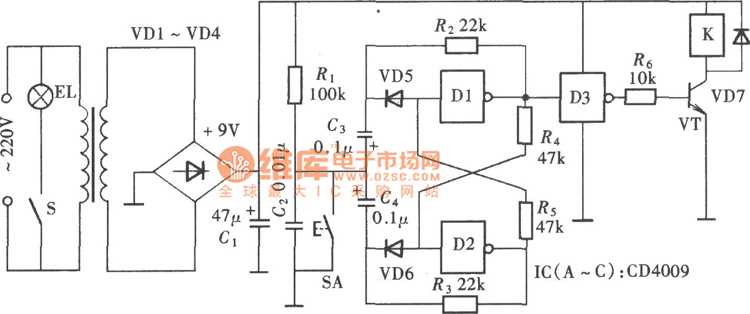 touch lamp circuit diagram