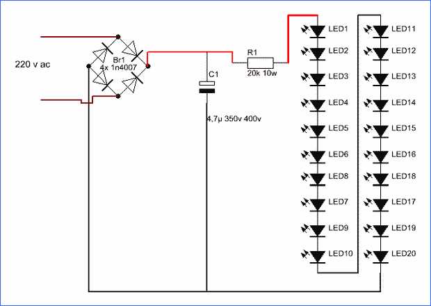 220v led bulb circuit diagram