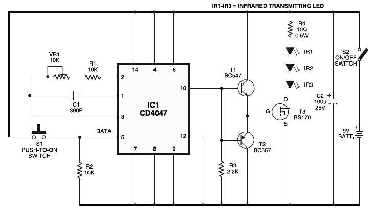 infrared switch circuit diagram