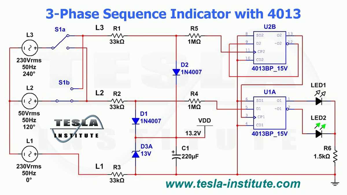 phase rotation tester circuit diagram