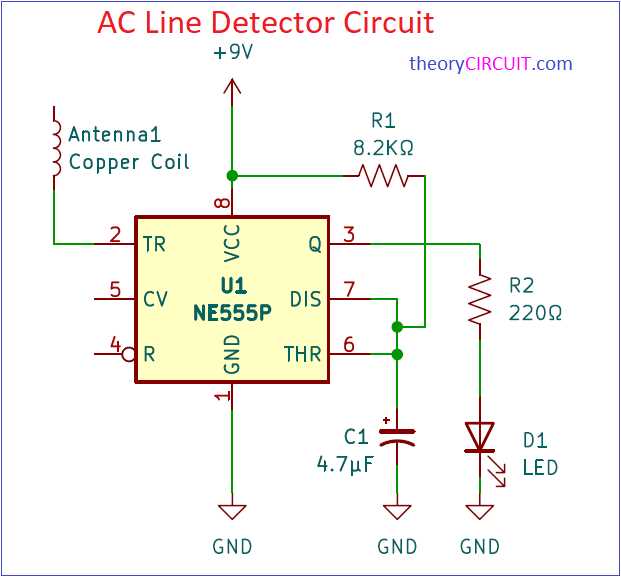wireless ac power detector circuit diagram