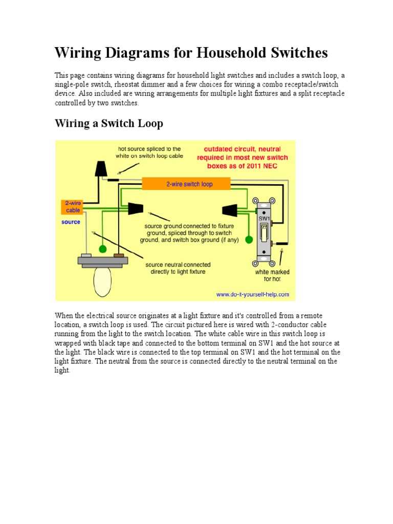 wiring a single pole switch diagram