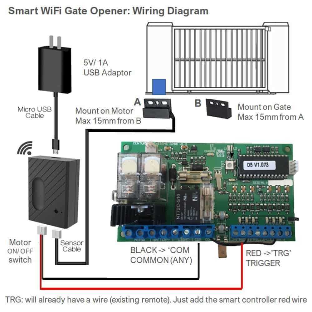wiring diagram for garage door opener