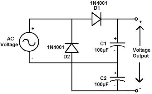 full wave voltage doubler circuit diagram