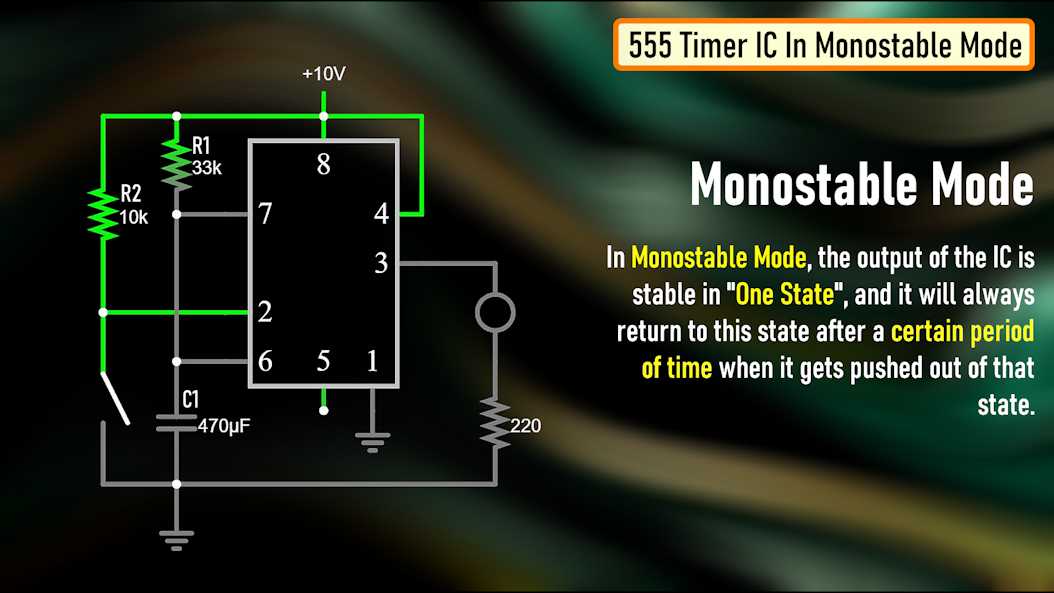timer circuit diagram with 555 ic