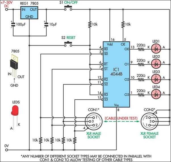 cable tester circuit diagram