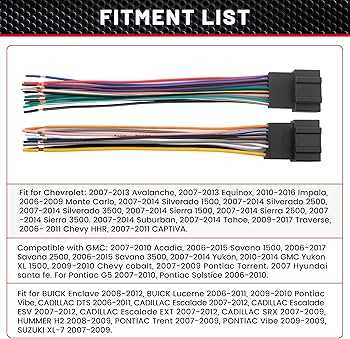 2007 chevy impala radio wiring harness diagram