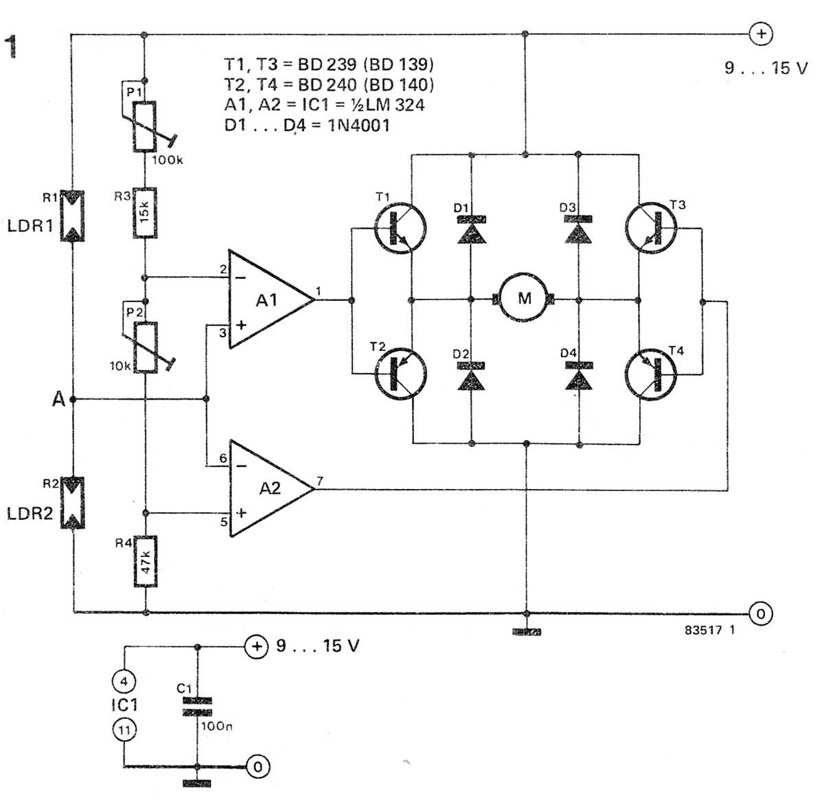 sun tracker circuit diagram
