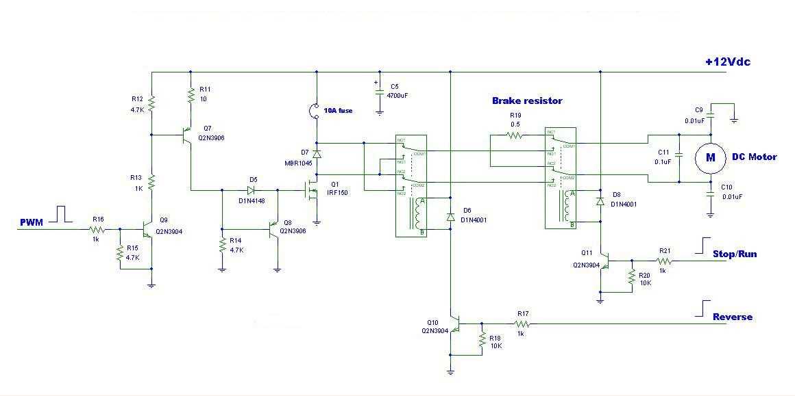 dc motor forward reverse control circuit diagram