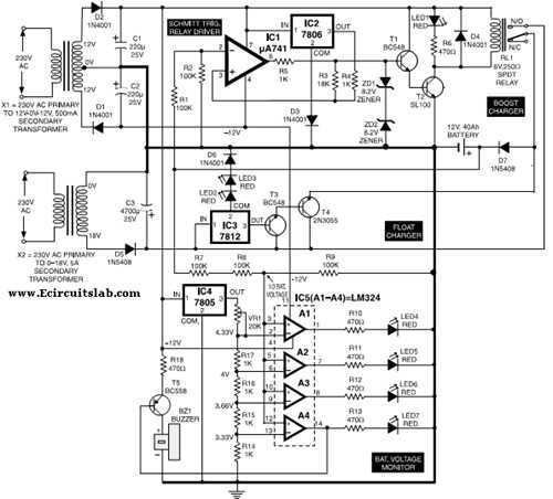 car battery charger schematic diagram
