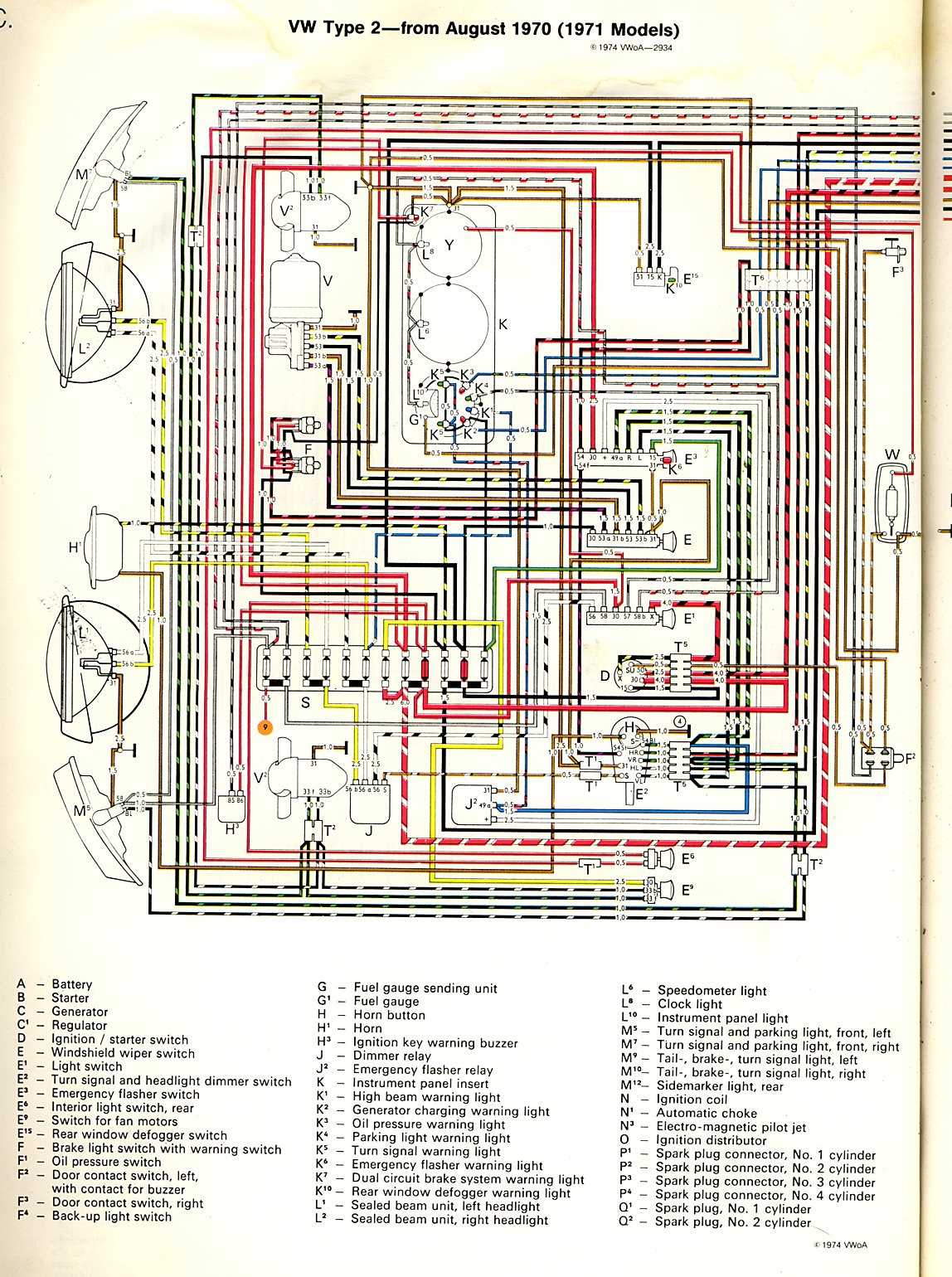 1971 vw bus wiring diagram