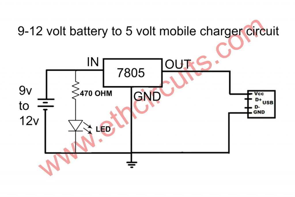 9 volts power supply schematic diagram