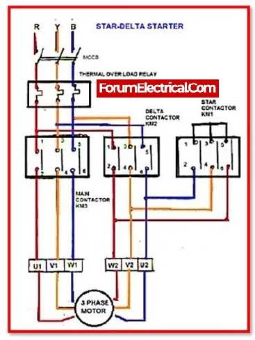 star delta starter control circuit diagram explanation