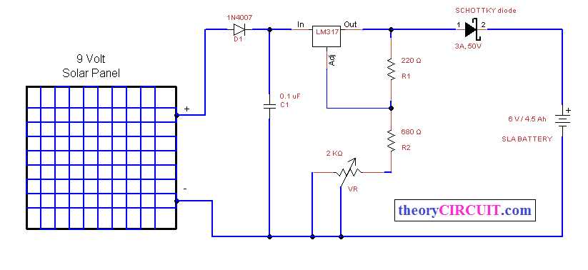 solar mobile charger circuit diagram